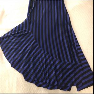 ZARA Trafaluc Black/Blue Striped Skirt NEW W/ TAGS